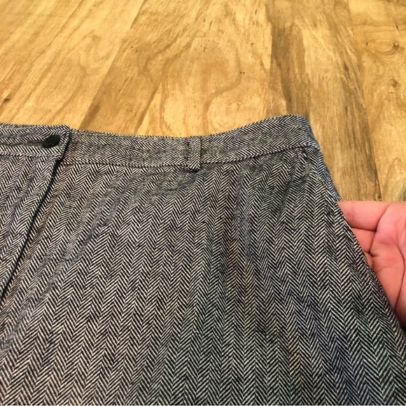 LL Bean Herringbone Classic Fit Black White Lined Skirt Womens Size 16 Petite - Picture 7 of 13